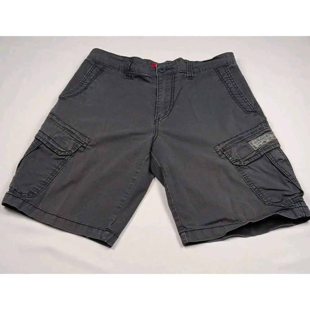 Unionbay Mens Size 32 Charcoal Gray Cargo Shorts Stretch Casual Outdoor